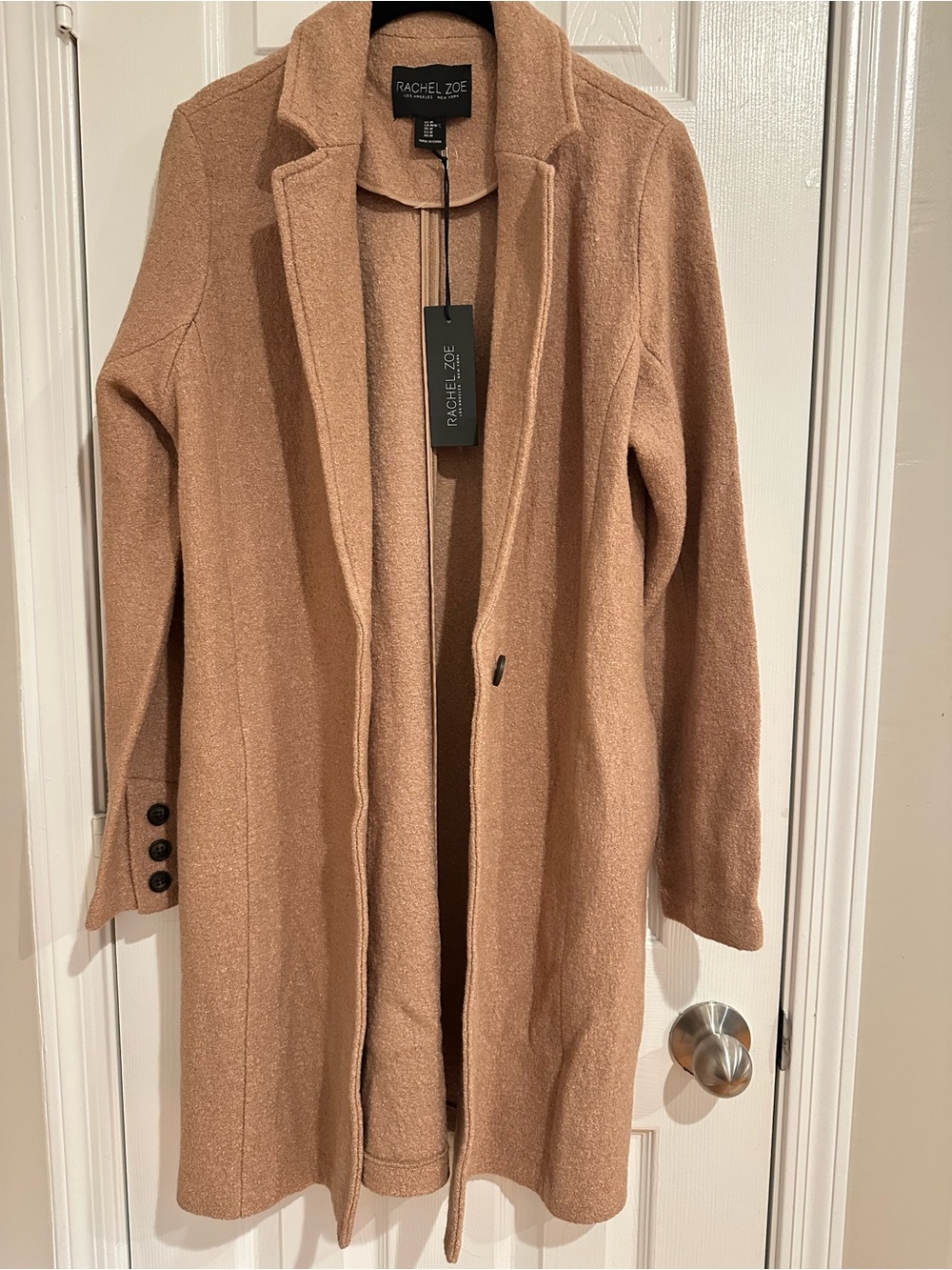 Rachel Zoe Camel Single-Button Wool-Blend Coat - Picture 7 of 7